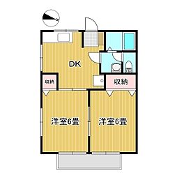 サニーダイガ 2DKの間取図画像