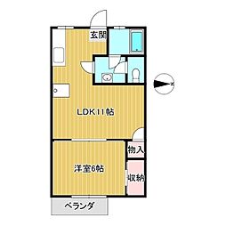 サニーダイガ 1LDKの間取図画像