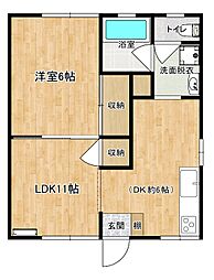 アビタシオンビシュー 1LDKの間取図画像