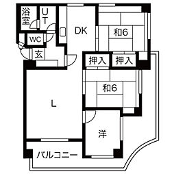 伽屋町マンション 3LDKの間取図画像