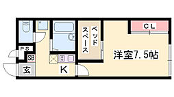 レオパレスcrane2 1Kの間取図画像
