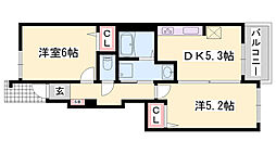 ウェントゥス1 1LDKの間取図画像