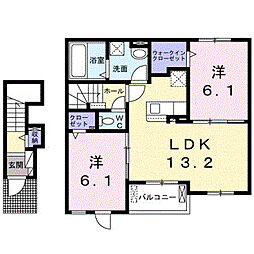 マジェスティ2 2LDKの間取図画像