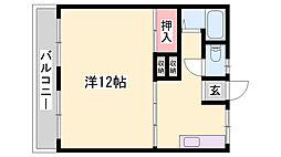 コーポ・タケモト ワンルームの間取図画像