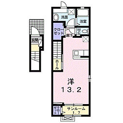 ラポール・メゾンB ワンルームの間取図画像