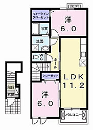 ベルアンジュ 2LDKの間取図画像