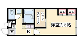 レオパレスコンフォートいなみ 1Kの間取図画像