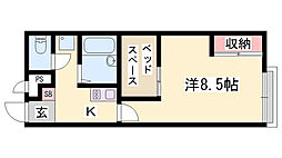 レオパレスふかしの 1Kの間取図画像