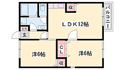 エンジェル・コーポラスA 2LDKの間取図画像
