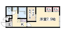 レオパレスナチュラリー 1Kの間取図画像