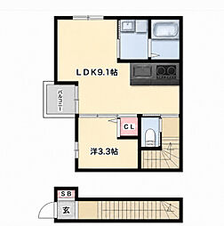 class L3 1LDKの間取図画像