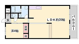 朝日プラザ東加古川レジデンス 1LDKの間取図画像