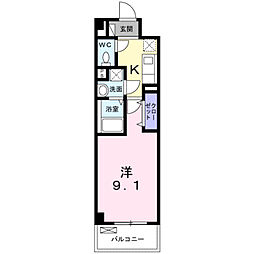 クレール 1Kの間取図画像