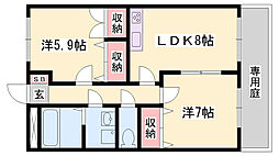 プロニティN 2DKの間取図画像