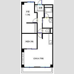 N・Sハイツ 2LDKの間取図画像