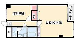 ル・マンド東延末 1LDKの間取図画像