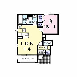コーポ東南 1LDKの間取図画像