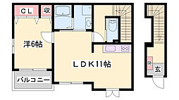 サウス・エレガンス 1LDKの間取図画像