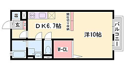 メイプルコート佐土 1DKの間取図画像