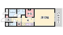 フィオーレ北条 1Kの間取図画像