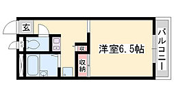 レオパレスはーとぼっくすS 1Kの間取図画像