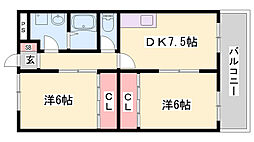 イーストI&D 2DKの間取図画像