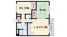 ハイツゆめさき 2LDKの間取図画像