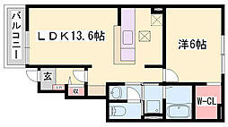 グランチャレット2 1LDKの間取図画像