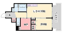 エイジングコート姫路 1LDKの間取図画像