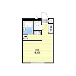 MISTRAL西庄 1Kの間取図画像