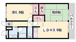 ノーブル・ヴィレッジ 2LDKの間取図画像