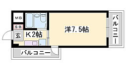 ソフィア辻井 1Kの間取図画像
