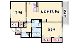 レスポワール 2LDKの間取図画像