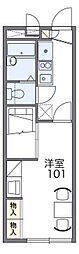 レオパレス上の段弐号館 1Kの間取図画像