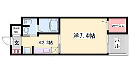 ブリーズコート城北 1Kの間取図画像