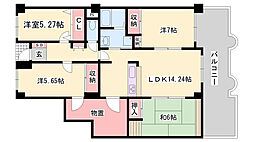 シャトウブランシェ 4LDKの間取図画像