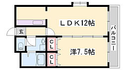 BASE1北姫路 1LDKの間取図画像
