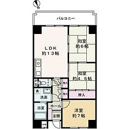 アルコラカーサ佃町2 3LDKの間取図画像