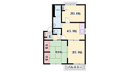 はぴねすハイツ喜田 3Kの間取図画像