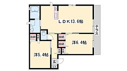 パラシオ・デル・ソル 2LDKの間取図画像
