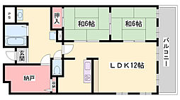 シティーガーデン広畑 2SLDKの間取図画像