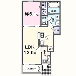 ヒカルサ稲美天満 I 1LDKの間取図画像