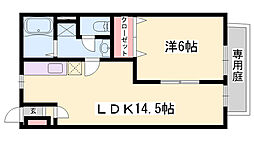 ブルーマウンテン 1LDKの間取図画像