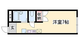 レオパレスシゲール ワンルームの間取図画像