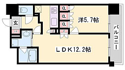 サクラメント駅南大路 1LDKの間取図画像