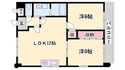 ロイヤルコーポ野田 2LDKの間取図画像