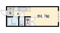 RinkyGarden ワンルームの間取図画像