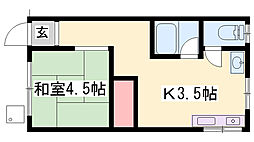 アパート 1Kの間取図画像