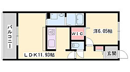エレアージュ姫路駅南 1LDKの間取図画像