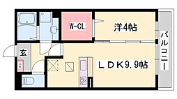 クレスト玉手 1LDKの間取図画像